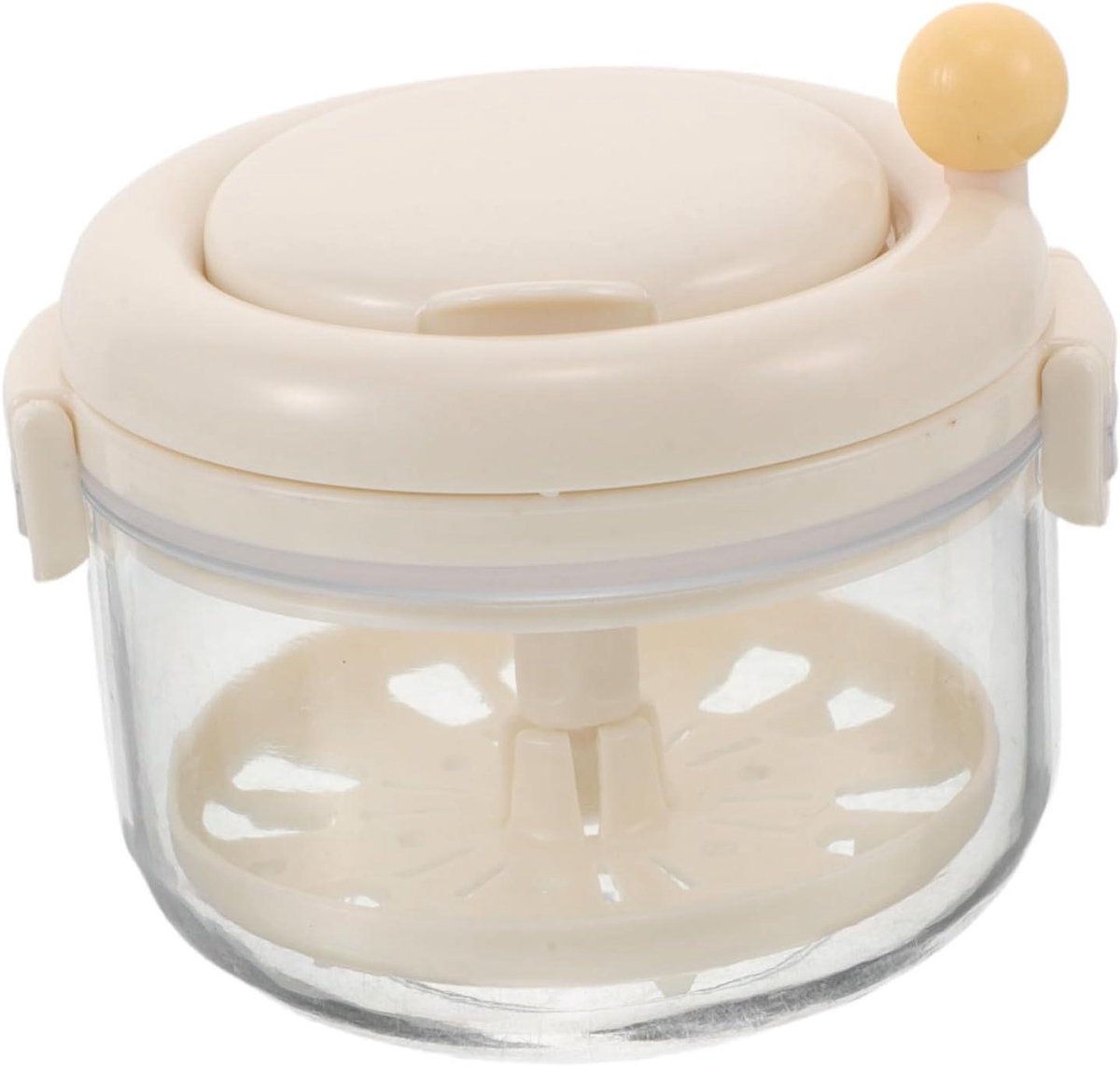 Beugelhouder met Spiegel - Opbergdoosje Orthodontie - Veilige Opslag - Gelaagde Compartimenten - 9 x 8 x 7 cm - Beige