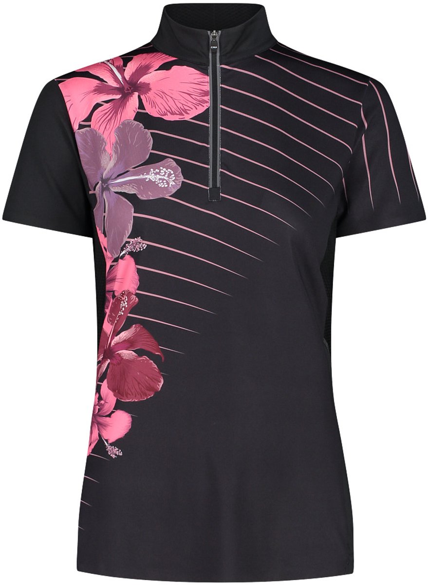 Dames-T-shirt met halve rits CMP Roze