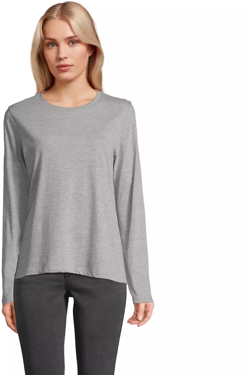 SOL'S Women´s Monarch Long Sleeve T-Shirt L04443 - Grey Melange - XS