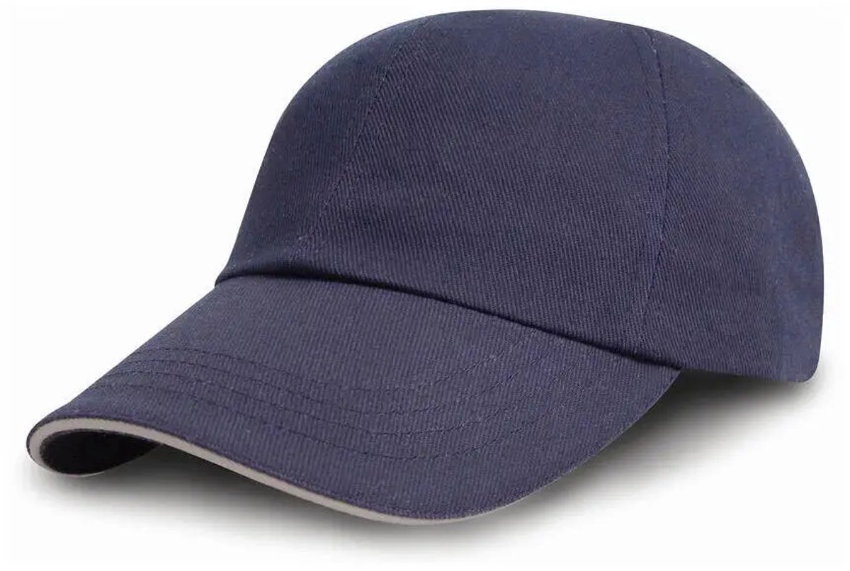 Result Brushed Cotton Decorators Cap With Sandwich Peak RH50 - Navy/Putty - One size