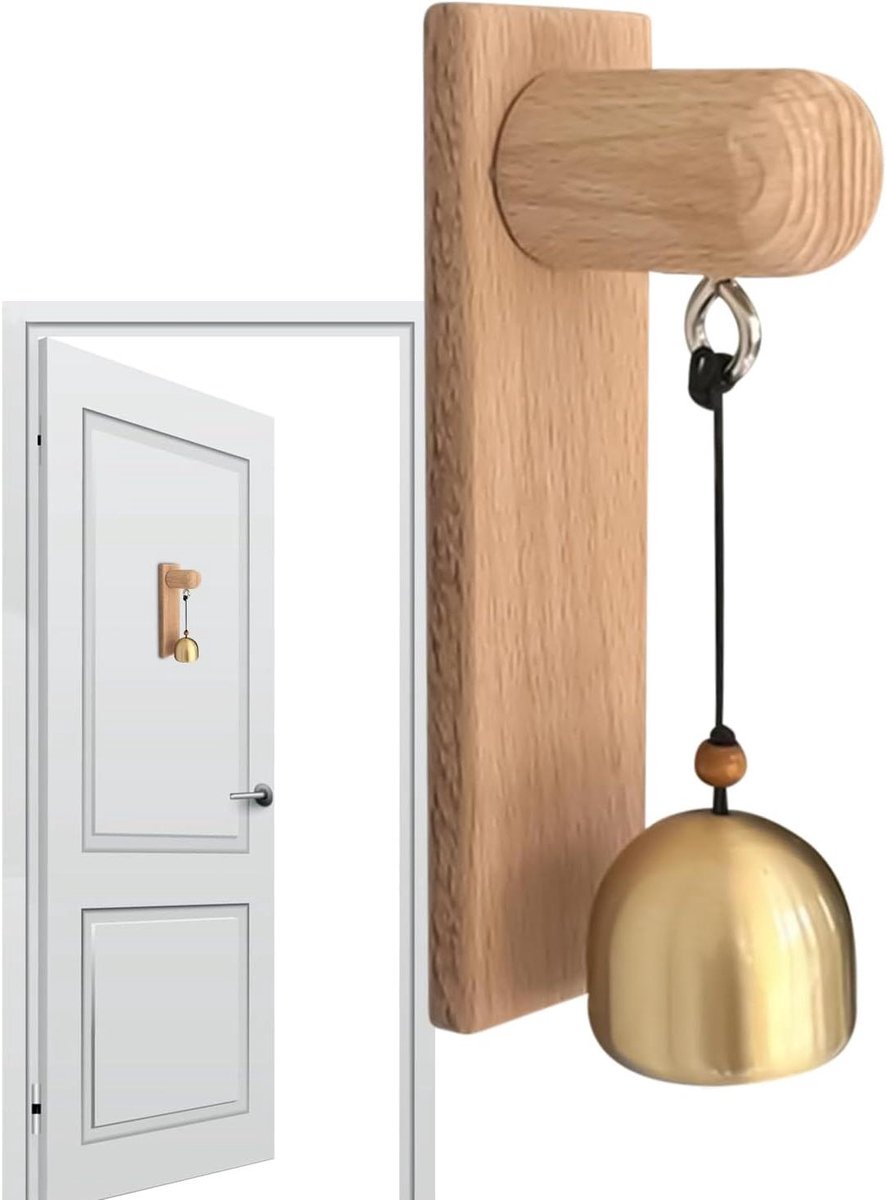 Deurbel Hout - Handelsbel Melder - Winkel Bezoekers Melden - Eenvoudige Montage - 15 x 6 x 4 cm