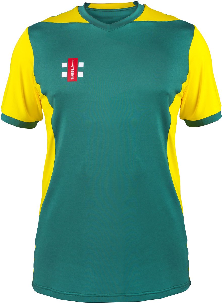 Gray-Nicolls Cricket SHIRT T20 S/S GN/YW 9-10 9 - 10 Yrs - Groen / Geel
