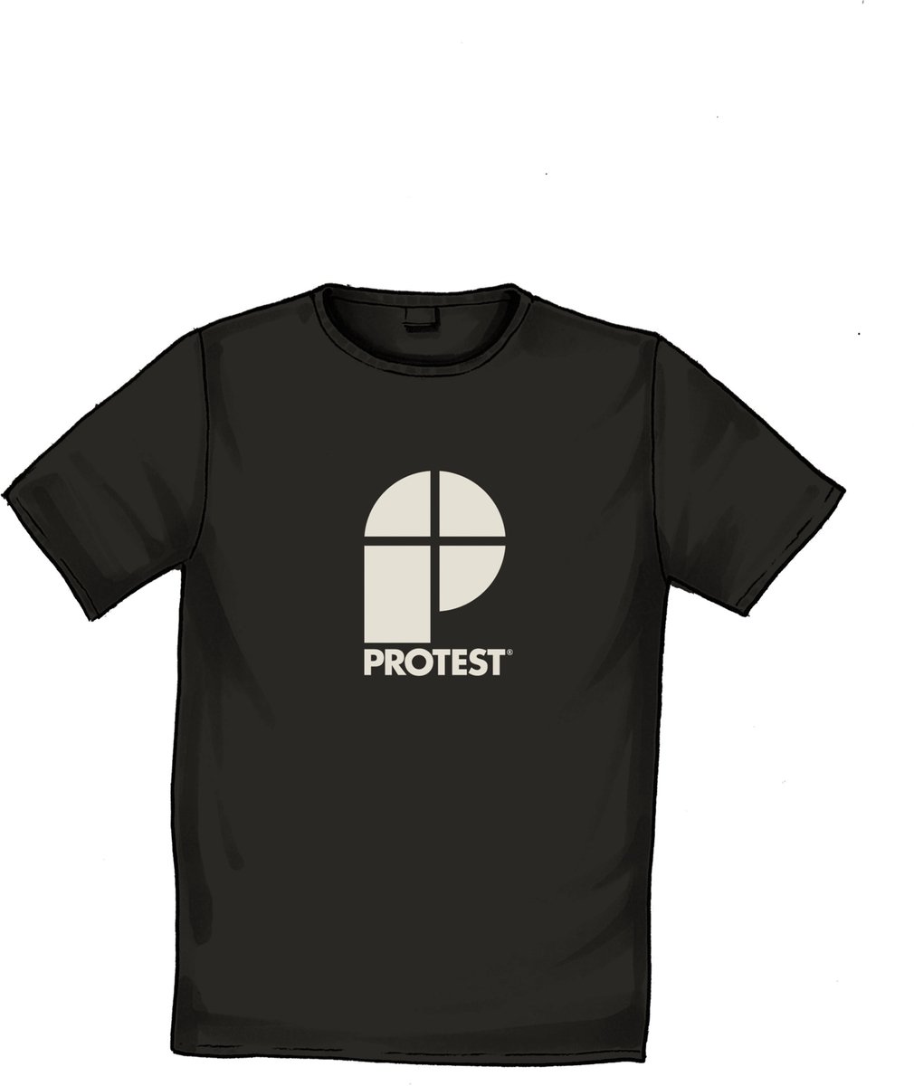 T-shirt Protest Classic Logo Zwart