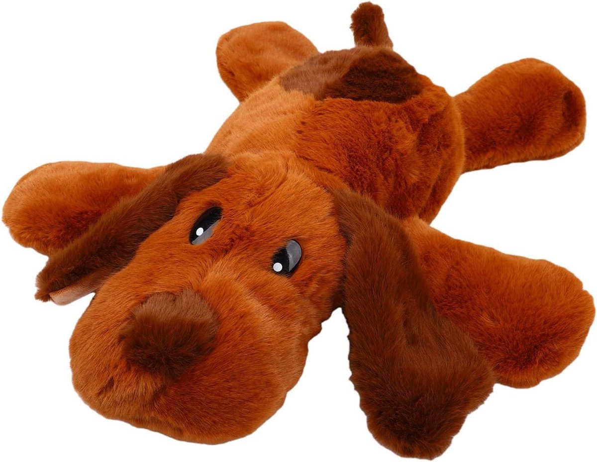 Pluche Hondenkussen - Knuffeldier Kussen - Decoratie en Knuffelen - Zacht Pluche Materiaal - 36.5 cm - Bruin