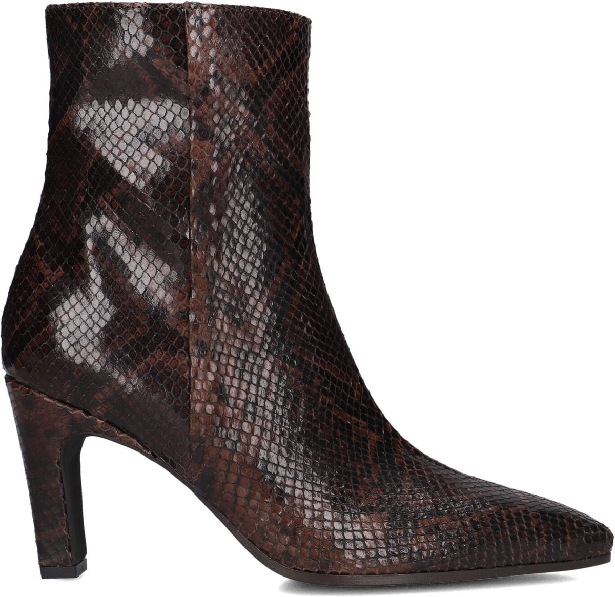 Notre-V 72539 Enkellaarsjes - Enkelboots met rits - Dames - Bruin - Maat 36
