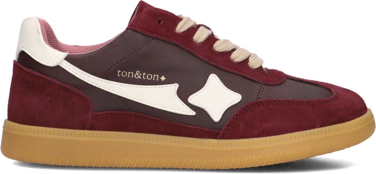 Ton & Ton Meisjes Lage sneakers Vilde - Bordeaux - Suède - Maat 28