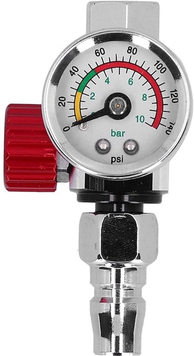 Luchtregelaar voor verfspuitpistool, G1/4 inch draadspuitpistool Luchtdrukregelaar voor verfspuitpistool Drukregelventiel, meter Luchtregelaar voor verfspuitpistool, voor pneumatisch spuitpistool