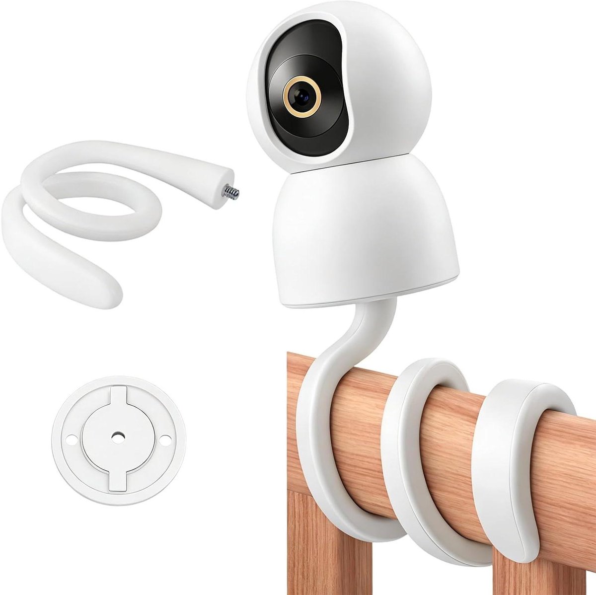 Flexibele Camerahouder - Monitorstandaard Camera - Beveiliging Thuis - Vormbare Siliconen Arm - 42 cm - Wit