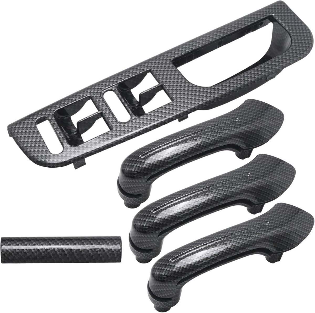 Set van 5 deurgrepen voor binnen gebruik, vervangingsset voor Volkswagen Passat B5 MK4 1998-2004, inclusief links en rechts, duurzame carbonlook