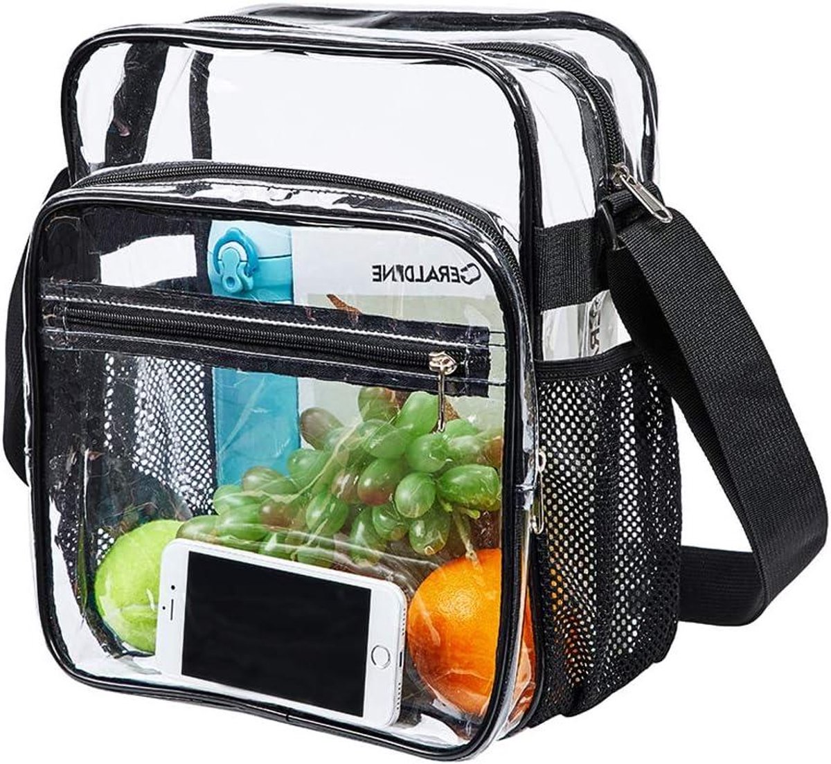 Transparante Tas - Crossbody Schoudertas - Evenementen Bezoek - Stadion Goedgekeurd - 25.4 x 10.16 x 30.48 cm - Transparant