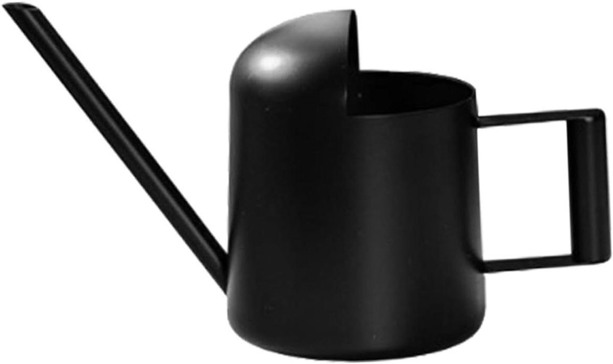 Waterkann Met Lange Tuit - Gieter Planten - Planten Water Geven - Roestvrij Staal - 300 ml - Zwart