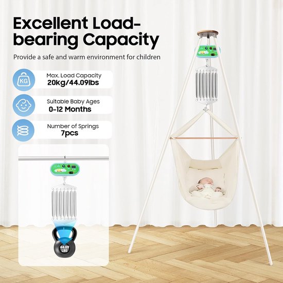 Elektrische Wieg Controller - Babyschommel Motor - Baby Kalmeren - 7-Veer Systeem - Tot 20 kg - Zilver en Groen — afbeelding 3