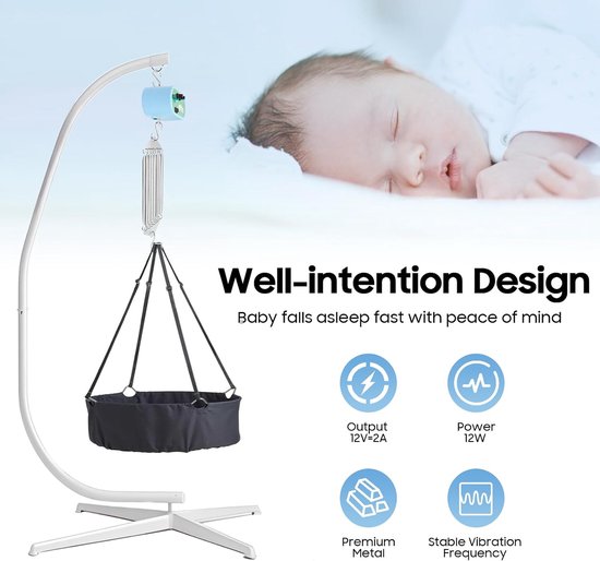 Elektrische Wieg Controller - Babyschommel Motor - Baby Kalmeren - 7-Veer Systeem - Tot 20 kg - Zilver en Groen — afbeelding 4