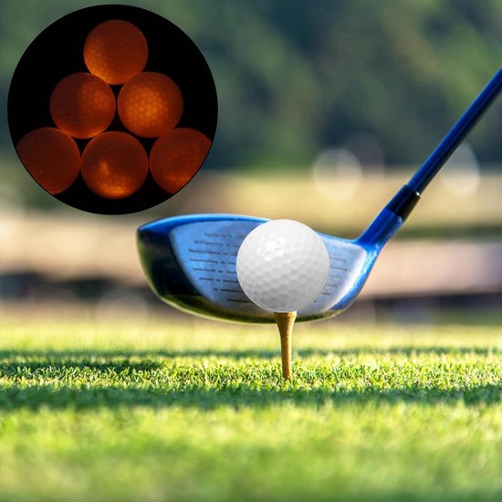 LED Golfballen Set - Oefenballen Lichtgevend - Golf Training - Automatisch Lichtgevend - 6 stuks - Oranje — afbeelding 2
