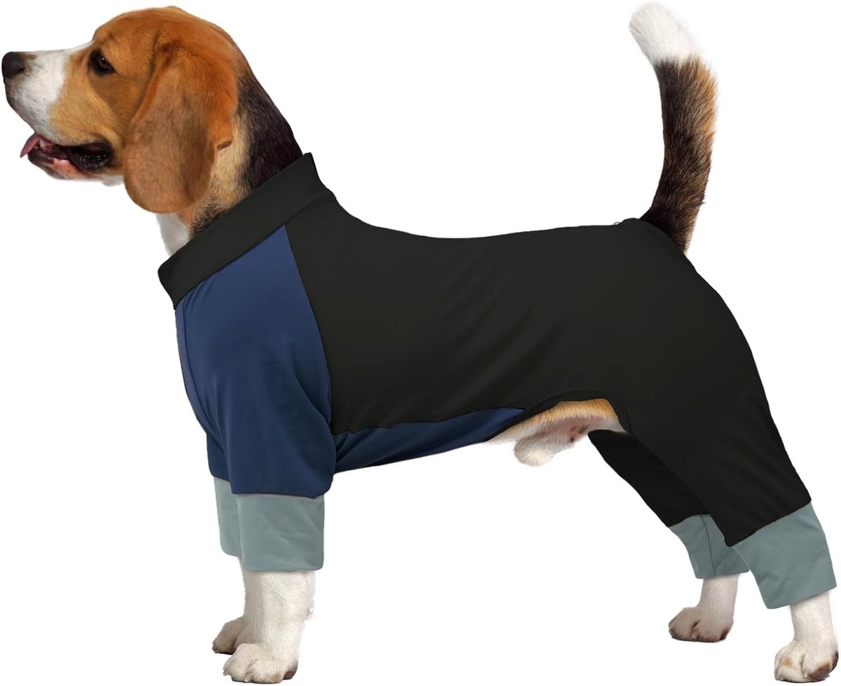 Hondenbadjas maat m - Zwart - Elastisch herstelpak met ritssluiting - Comfortabele pyjama voor honden
