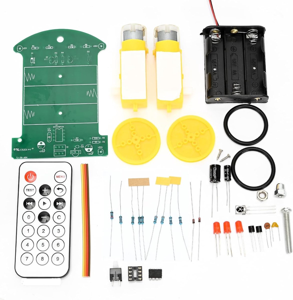 Oefenkit voor Solderen - Geen Kleur - 2WD Robotauto Kit - Elektronische Doe-Het-Zelf Set voor Beginners