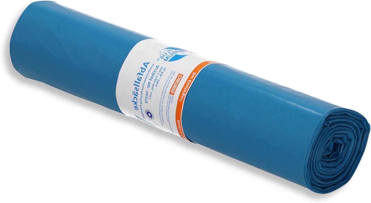 Afvalzakken - Vuilniszakken - Huishoudelijk Gebruik - Gemaakt in Duitsland - 120 liter - Blauw