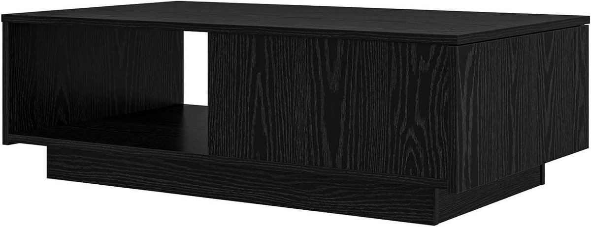 Salontafel met laden - Woonkamertafel - Woonkamer opruimen - Stabiele onderbouw - 95 x 55 x 31 cm - Zwart eiken