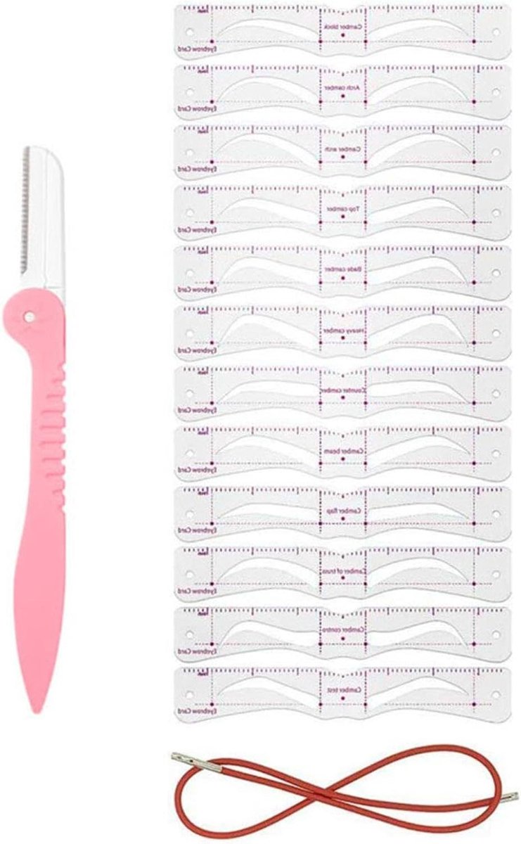 Wenkbrauwstencils - Wenkbrauwmal Sjablonen - Snel Make-up Aanbrengen - 12 Klassieke Wenkbrauwvormen - 19 cm - Niet gespecificeerd
