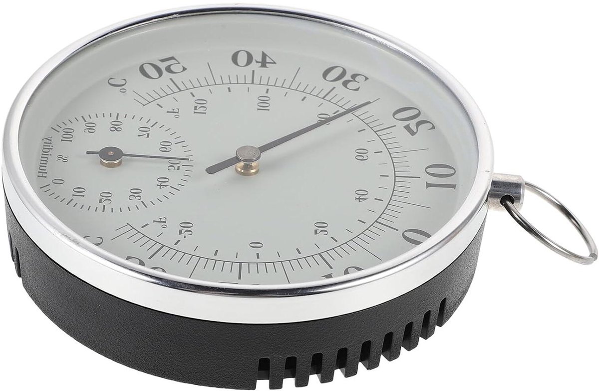 Analoge Thermometer Hygrometer - Vochtigheidsmeter Kamerthermometer - Klimaat Meten - Onderhoudsvrij Duurzaam - 10 cm - Wit