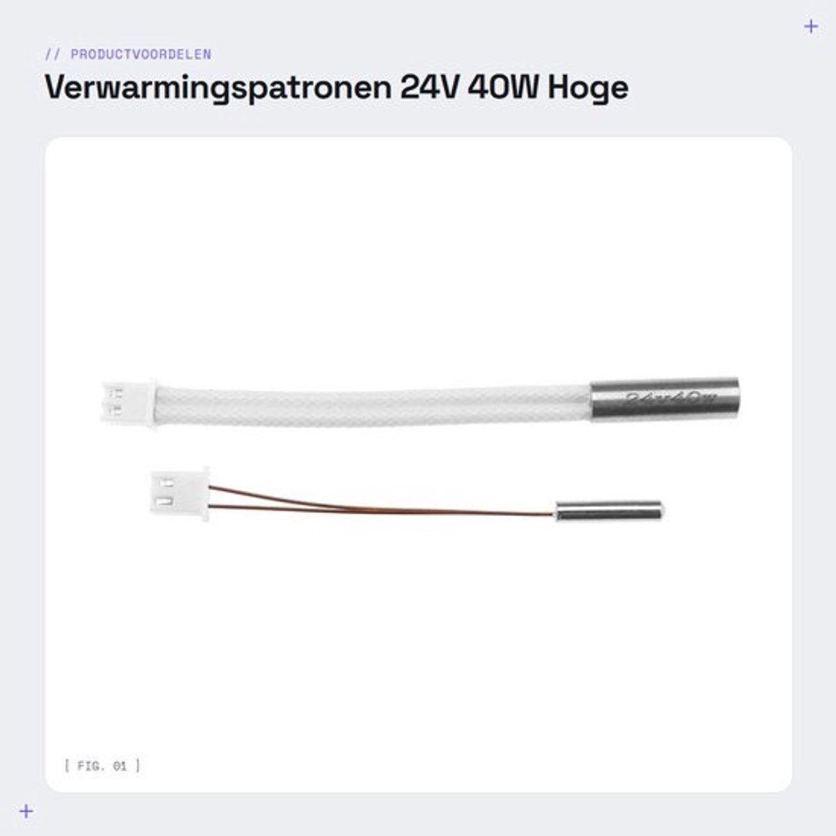 Verwarmingspatronen Set van 2 - Thermistor Temperatuursensor - 24V 40W - NTC100K - Compatibel met Creality CR6 SE/CR-6 MAX/CR-5 Pro - Temperatuurmeting -50 °C tot +300 °C - Verwarmingselement