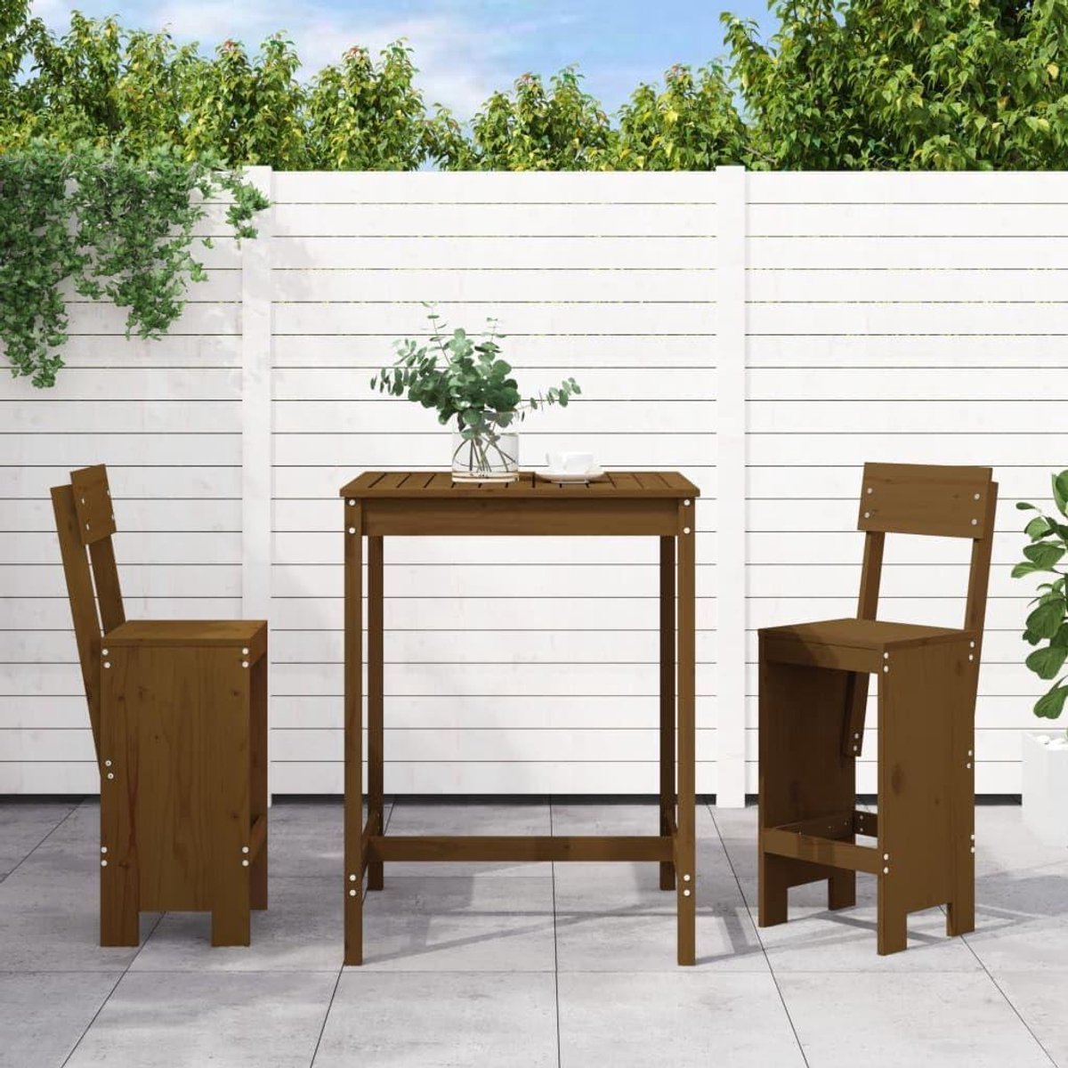 Tuinmeubelset Bar - Buitenbar Set - Buiten Ontspannen - Massief Grenenhout - 825 x 825 x 110 cm - Honingbruin