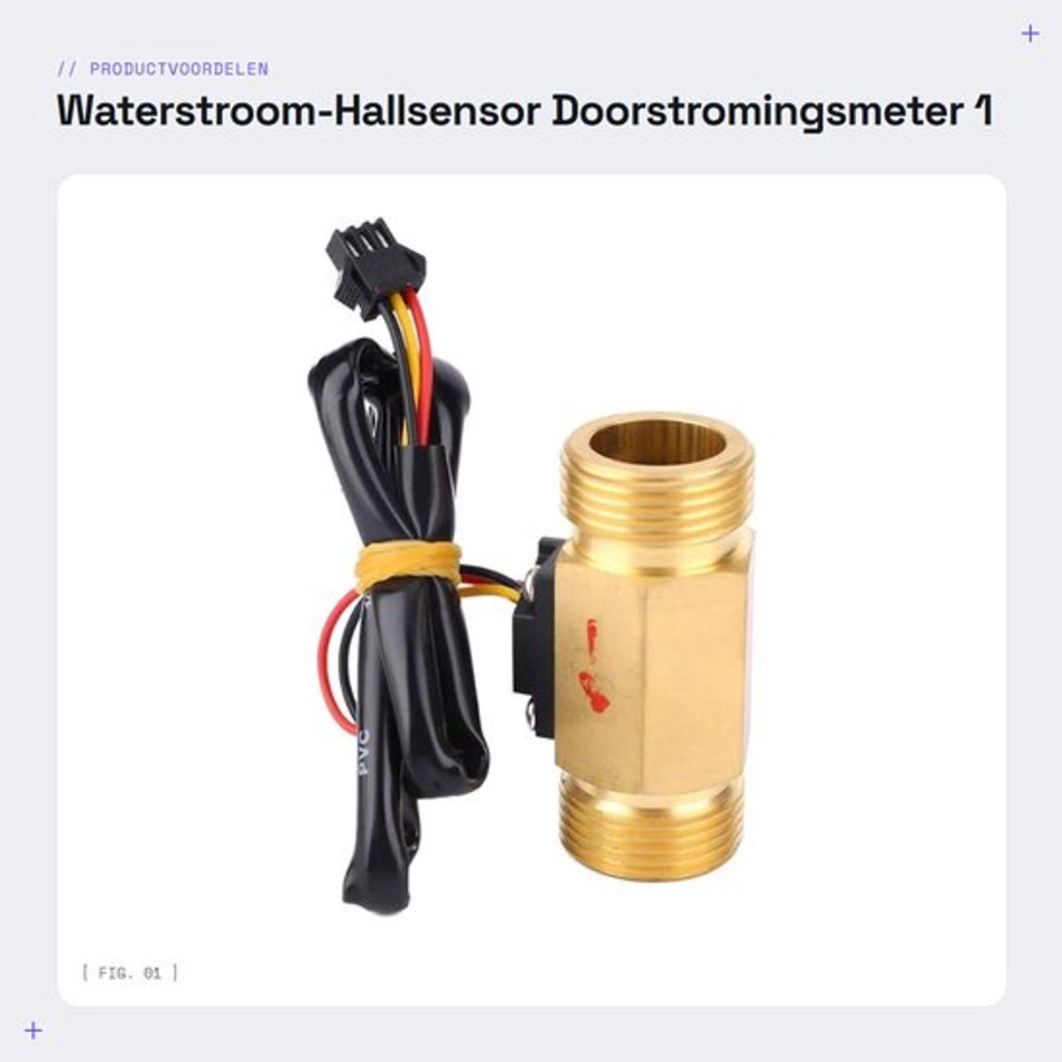 Doorstromingsmeter 1 ~ 30 l/min - Hallsensor - Schokbestendig - Koudebestendig - Warmteschokbestendig - Trekkracht 10 N - Debietmeter
