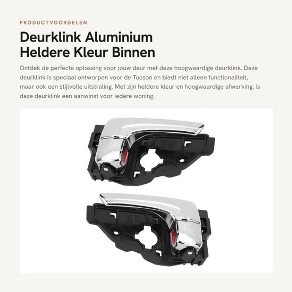 Deurklink Galvaniseren - Deurklink Zwart - Deurklink met Schild - Deurklink Vergrendeling - Deurklink Bescherming - Geschikt voor Tucson - Deurklinkset
