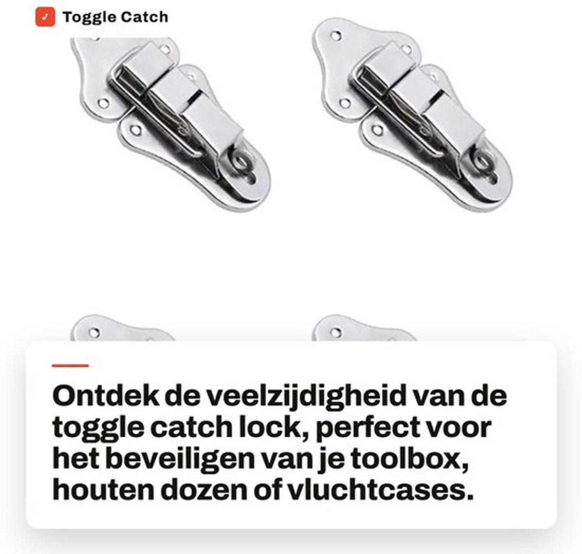 Toggle Catch Lock Stevige Klink Sluiting - Box Lock Buckle - Handvat voor Gereedschapskist - Duurzaam Hoogwaardig Ijzer - Eenvoudig te Installeren - Vergrendeling