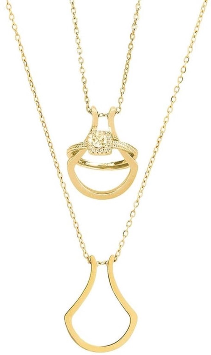 Halsketting 925 Zilver - Geometrische Houder - Druppelhanger - Sieraden - Praktisch Ontwerp - Sterk en Duurzaam - Sieraad