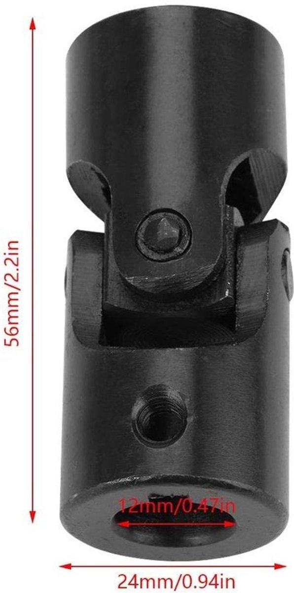 Scharnier 12 mm - Kruiskoppeling - Metaal - Universeel - Hoge kwaliteit - Duurzaam materiaal - Koppeling