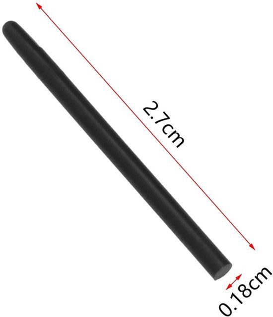 Stylus Nibs 10x Zwart - Vervangende Penpunten - Compatibel met Wacom - Kunststof - Gen.1 - Inclusief Wisselaar — afbeelding 2