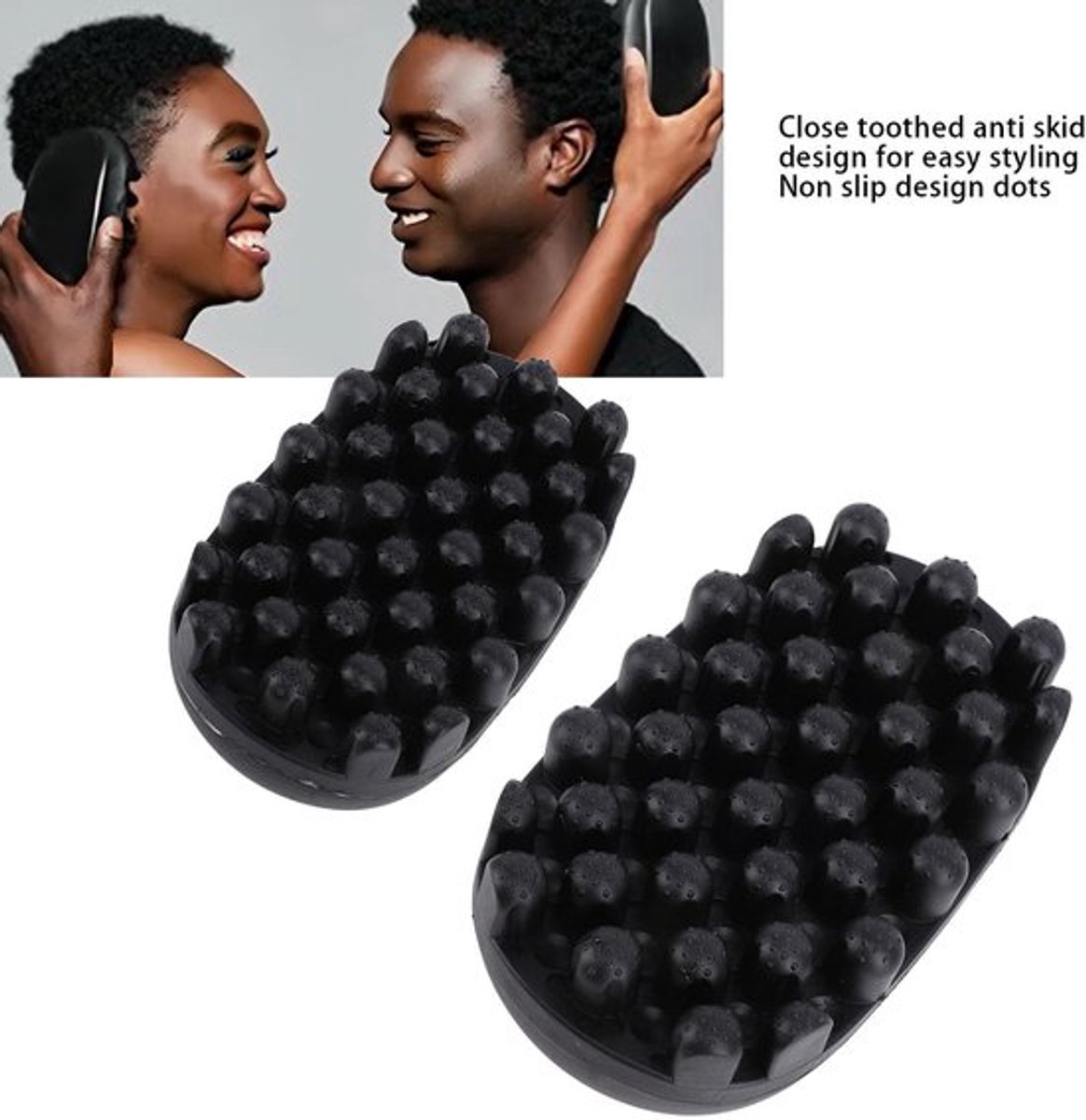 Haarsponsset Zacht Rubber - Krulborstel/Draaispons - Afro-krullen - Haarstylingtool - Wasbaar - Comfortabel Ontwerp