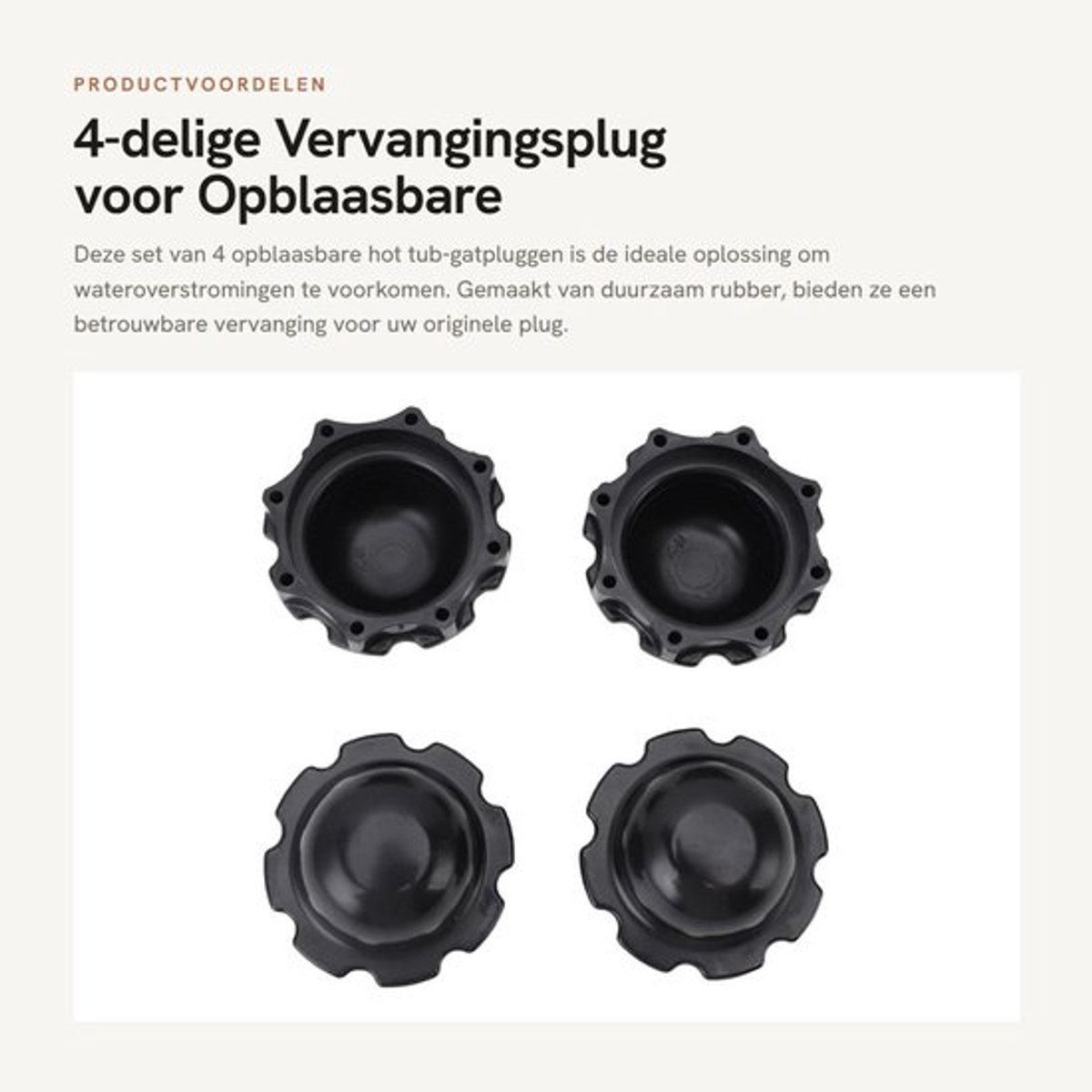 Gatplug Premium Vervanging - Opblaasbare Hot Tub - Spa-accessoire - Voorkomt Wateroverstromingen - Eenvoudige Installatie - Duurzaam Rubber - Bubbelbad