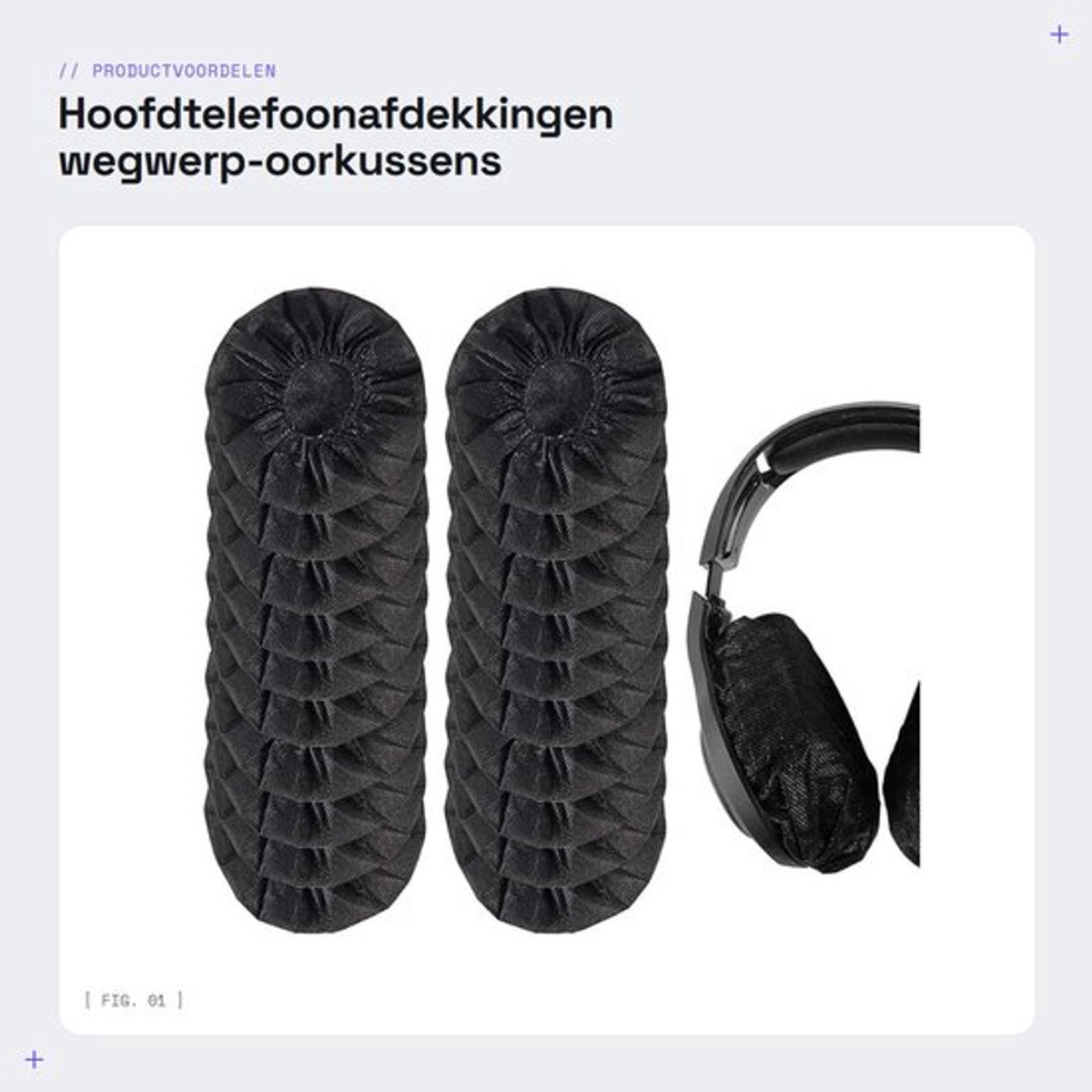 Hoofdtelefoonafdekkingen - wegwerp-oorkussens - 100 stuks - zwart - rekbare oorkussens - ideaal voor hoofdtelefoons - geschikt voor oorko...