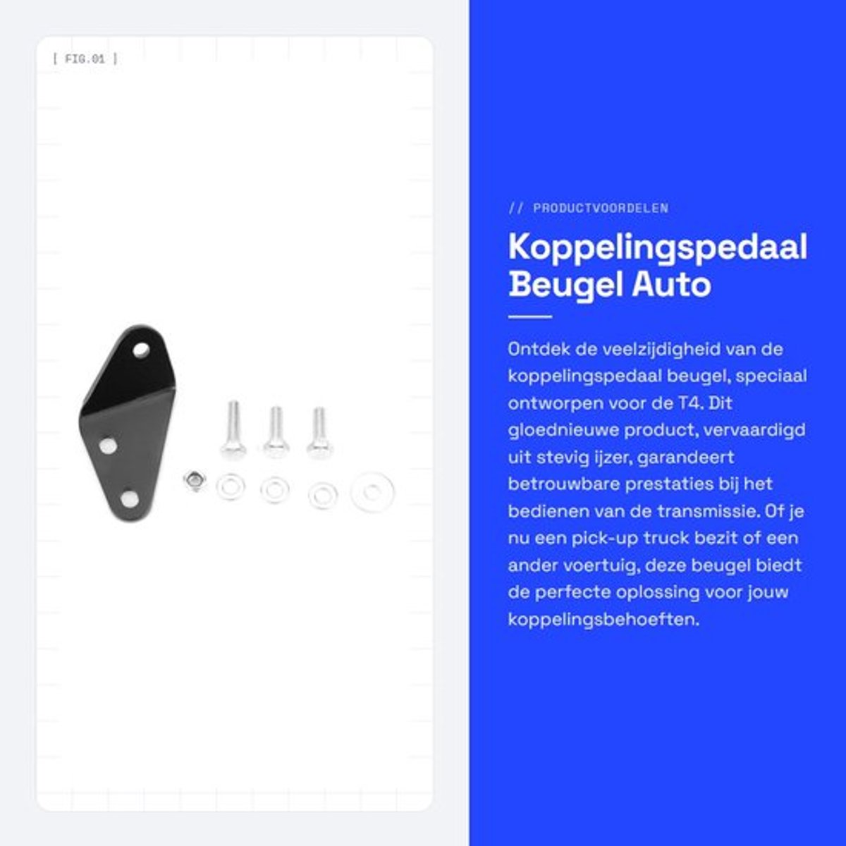 Koppelingspedaal Beugel - Duurzaam IJzer - Geschikt voor Pick-up Trucks - 1 Stuk - 5 T-Gleufmoeren - Gloednieuw - Koppelingsbeugel
