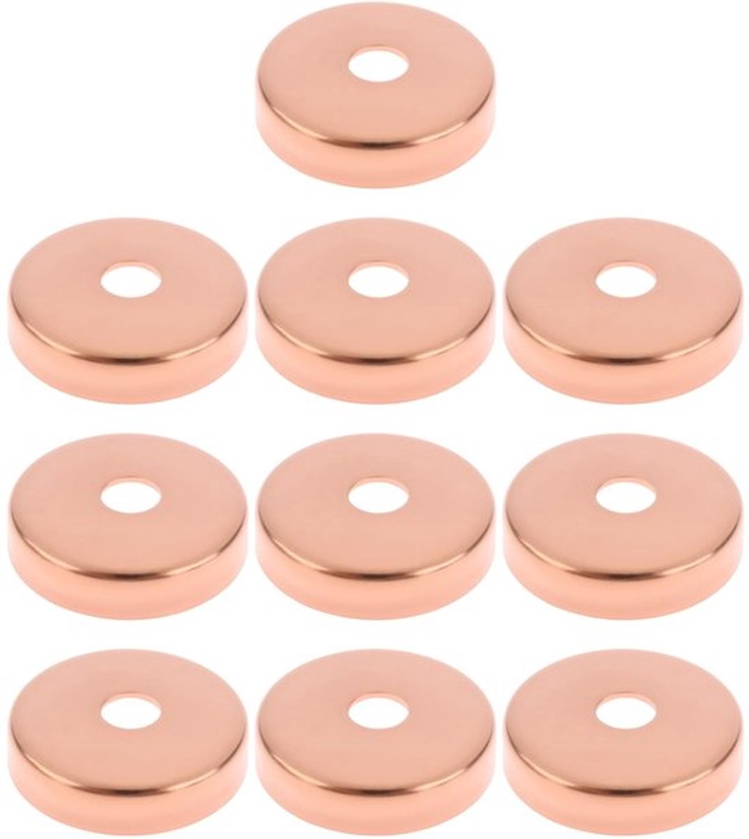 Koperen Eindkap - 10 Stuks - Buitendiameter 27 mm - Gatdiameter 6,35 mm - Hydraulische/Pneumatische Systemen - Duurzaam Koper - Fittingen