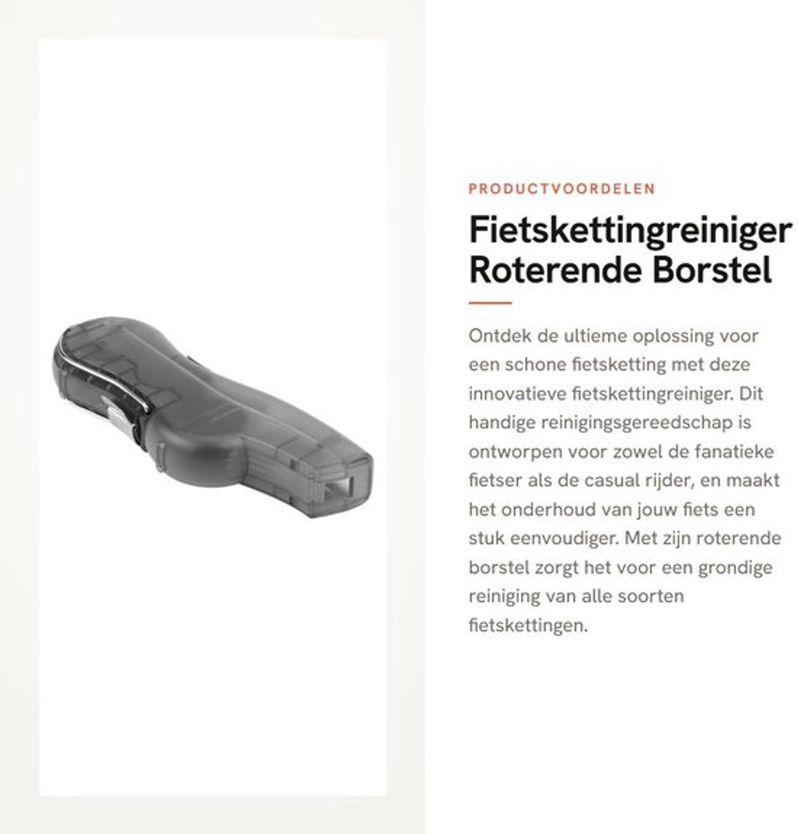 Fietskettingreiniger roterende borstel - Kettingreiniger fiets - Reinigingsgereedschap - ABS-kunststof - 18 x 6 x 2,5 cm - Eenvoudig te bedienen