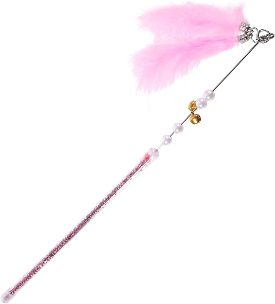 Katten Franje Bel Speelgoed - Kitten Toverstaf - Interactieve Speeltijd - Met Kralen en Bel - 50 cm - Roze