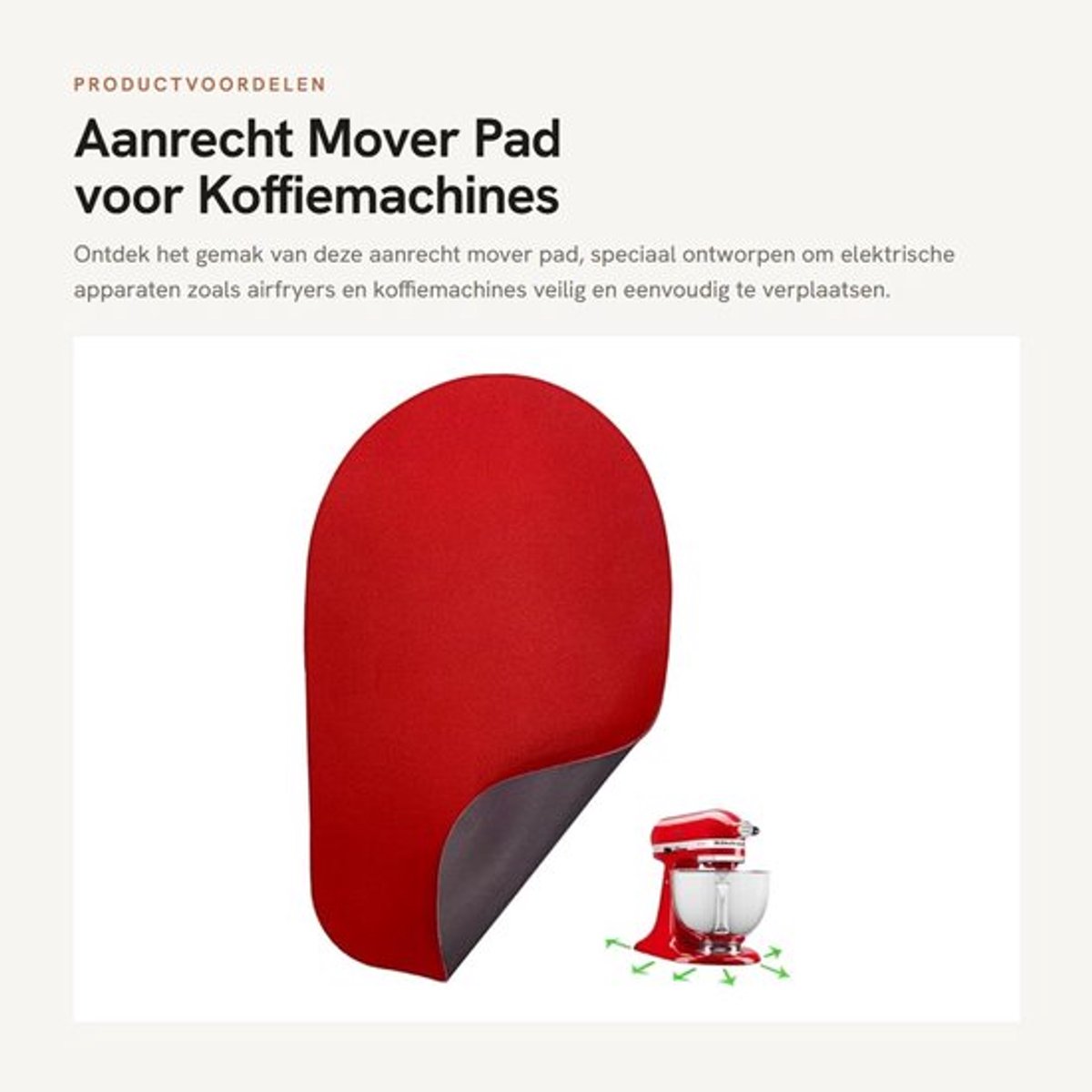Aanrecht Mover Pad voor Koffiemachines en Mixers