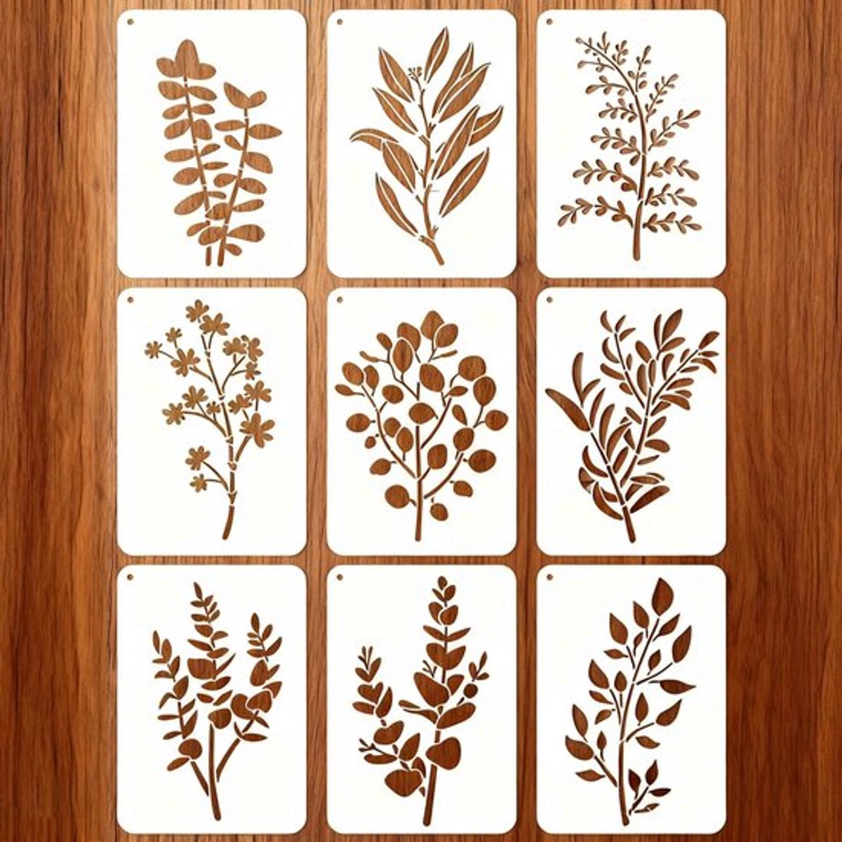 Schildersjablonen 9 stuks - Herbruikbare Sjablonen - Krijt sjablonen - Knutselsjablonen - Decoratie sjablonen - 21 x 14,8 cm - Robuust PET-materiaal