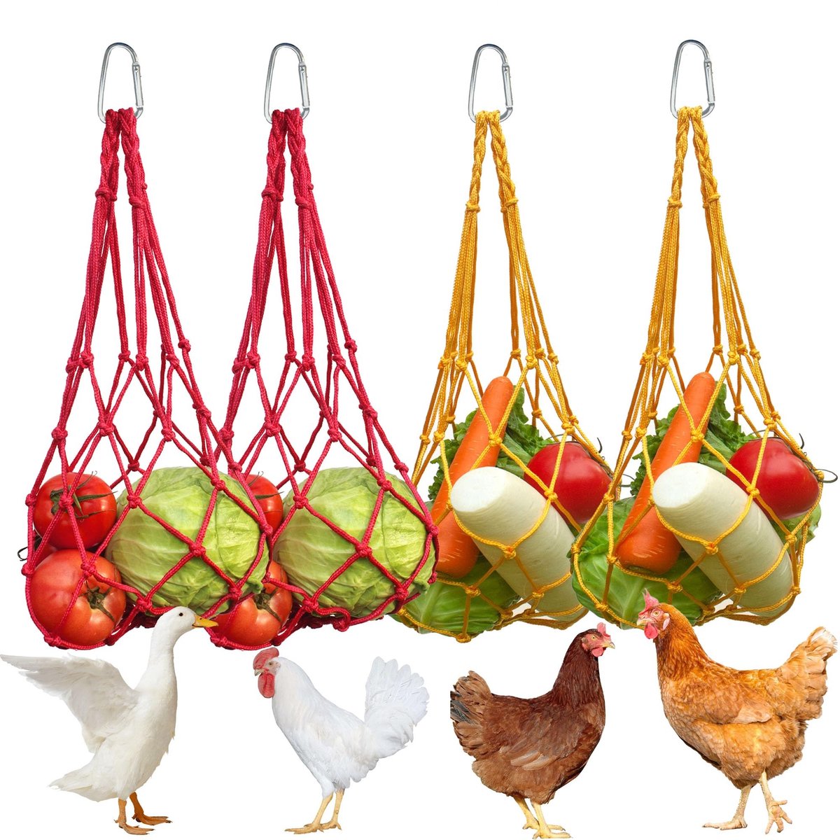 Omgoods - Hangnet voor Voeder voor Kippen, 4 Stuks