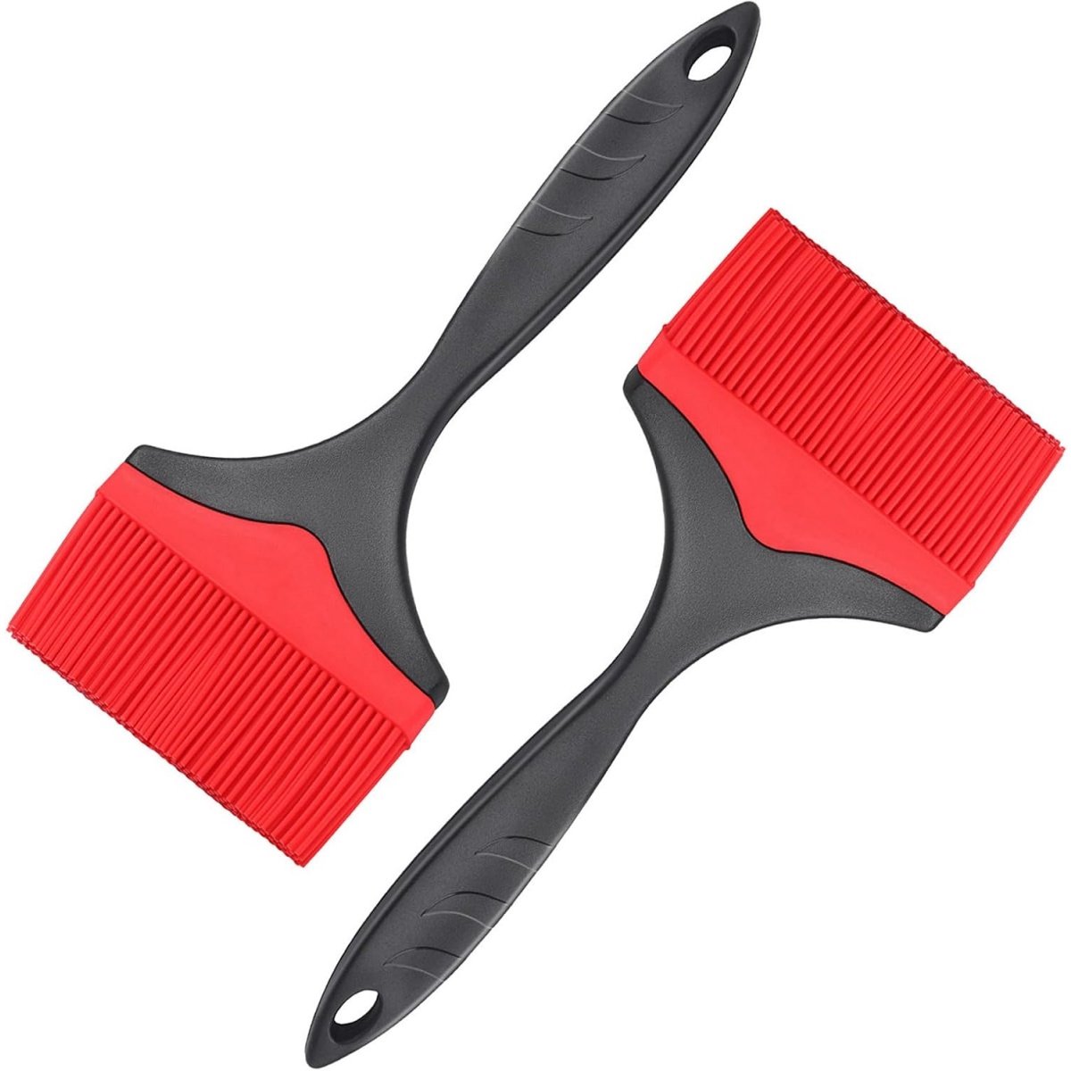 carmdering -Siliconen Bakkwast - Grillkwast - 10 cm Extra Breed - Hittebestendig tot 230 °C - Bakborstel - Voor Olie Boter Saus Marinade - 2 Stuks - Rood