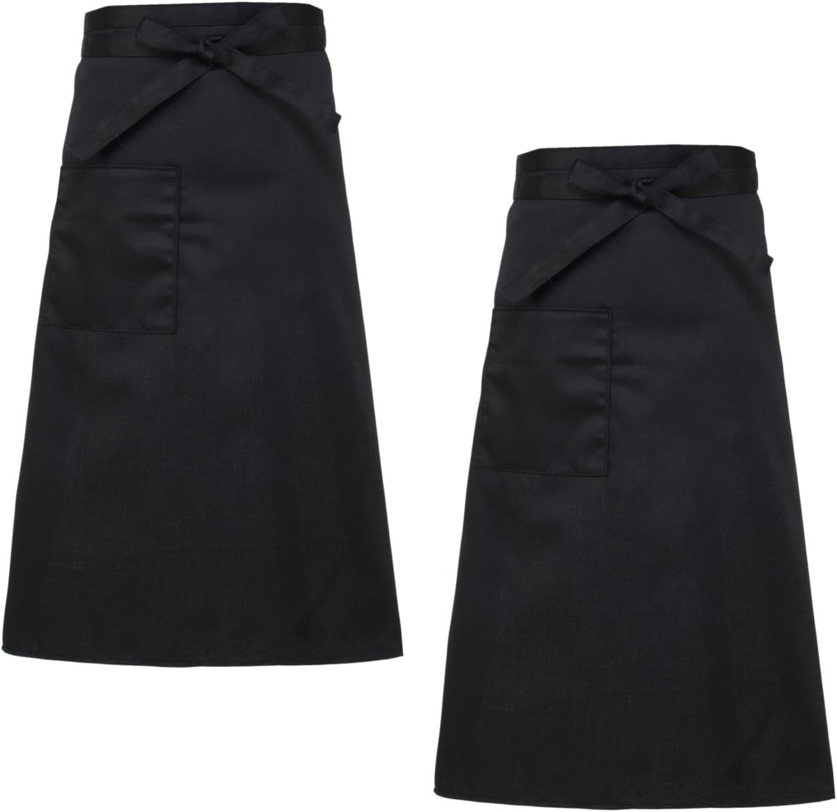 Zwarte Catering Schort Set van 2 Stuks voor Koks en Chefs, 69 x 68 cm, Ideaal voor Restaurant, Bistro en Koffiehuis