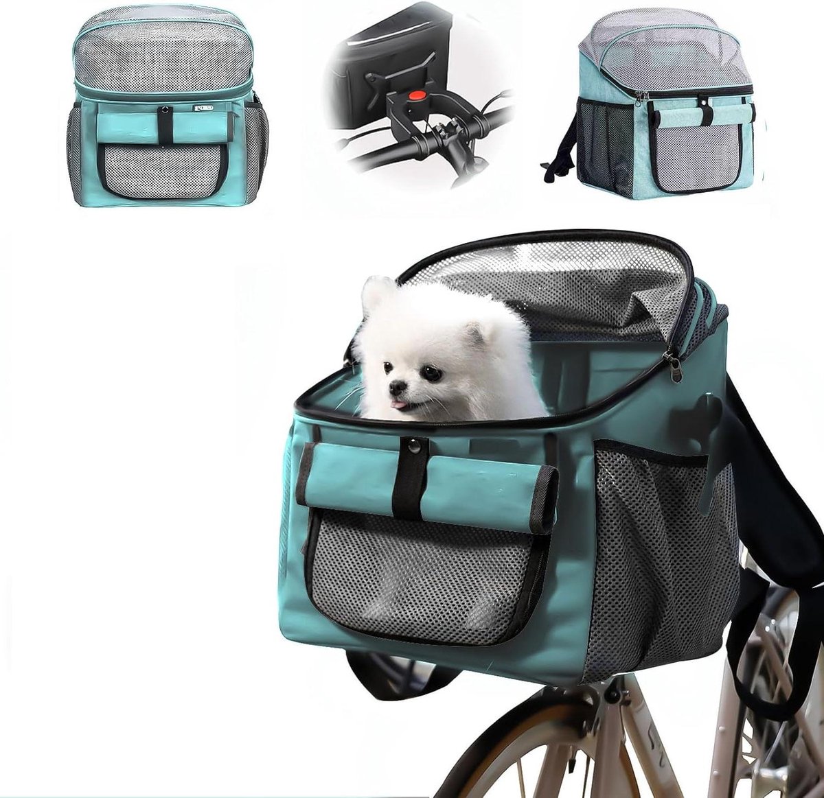 Fietsmand Hond - Draagtas Huisdier - Veilig Vervoeren - Inklapbaar 2-in-1 - 5 kg - Blauw