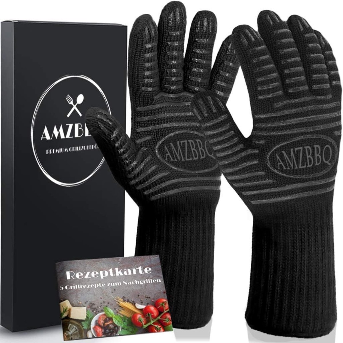 Premium Barbecuehandschoenen - Zwart - M - Hittebestendig - Voor Grillen en Bakken