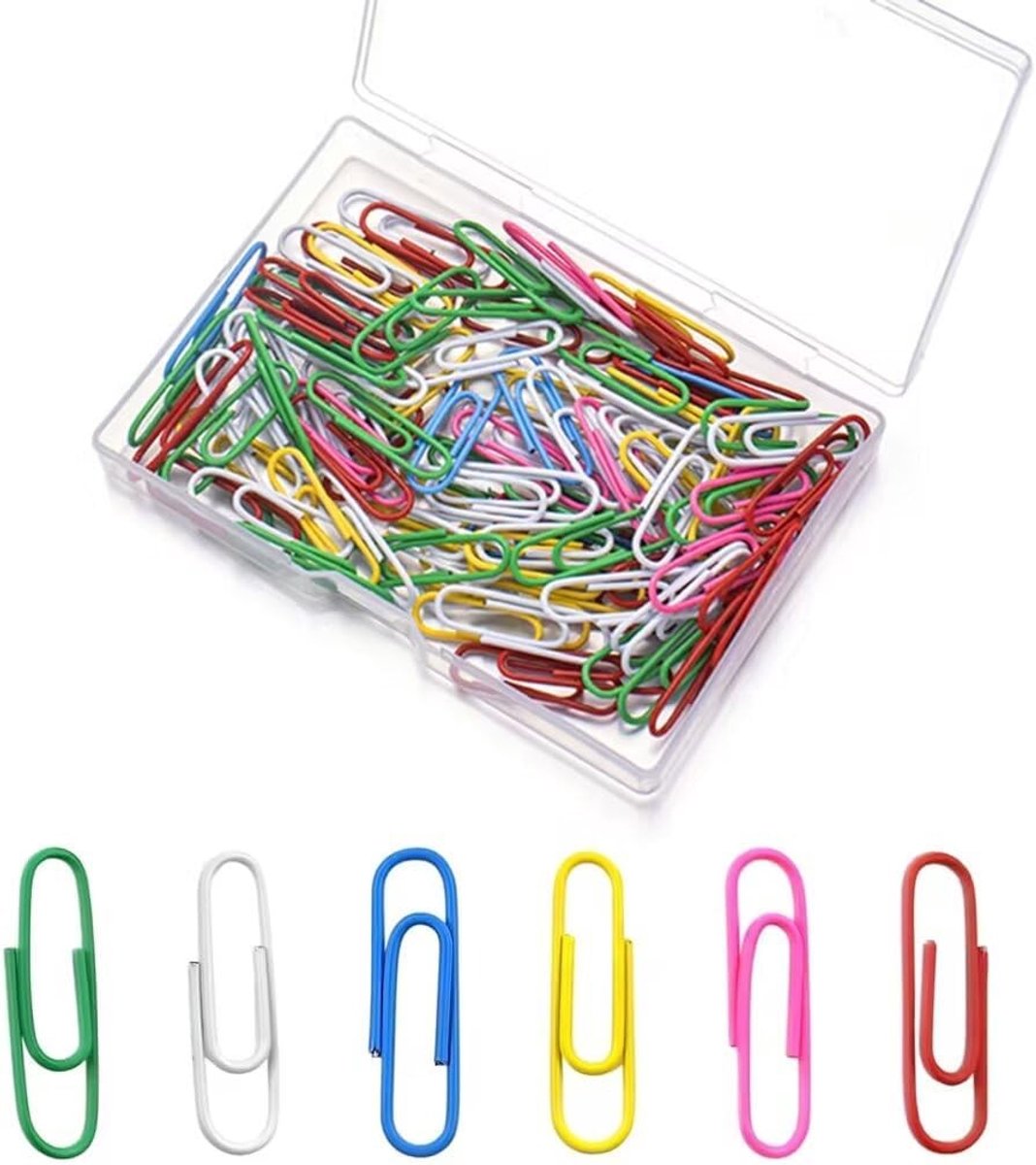 Paperclips - Meerkleurig - 33 mm - Gecoate Metalen Paperclips - Voor Kantoor en School