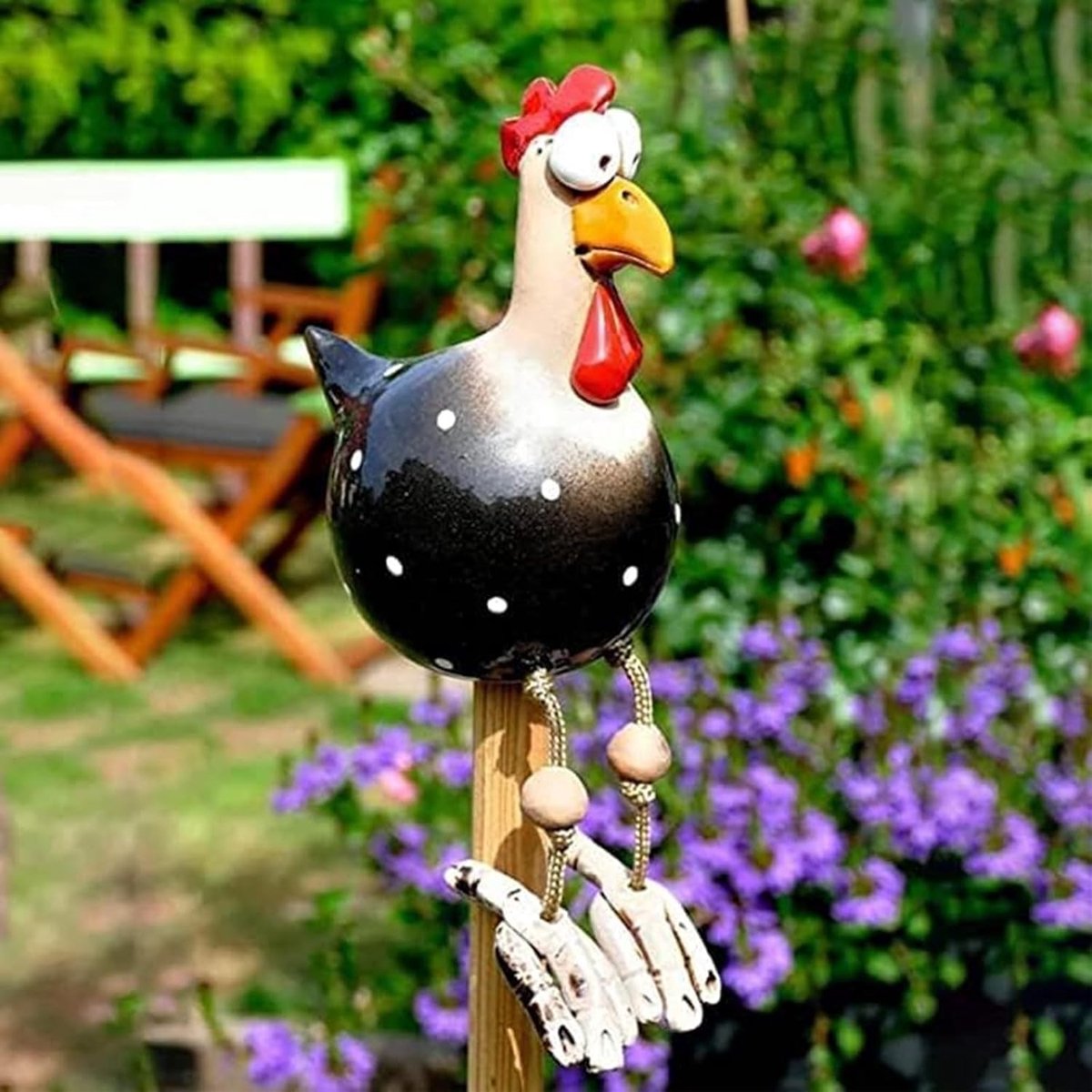 Tuindecoratie - Zwart - 8,5 x 28 cm - Weerbestendig Hars Tuinbeeld - Voor Buiten en Binnen