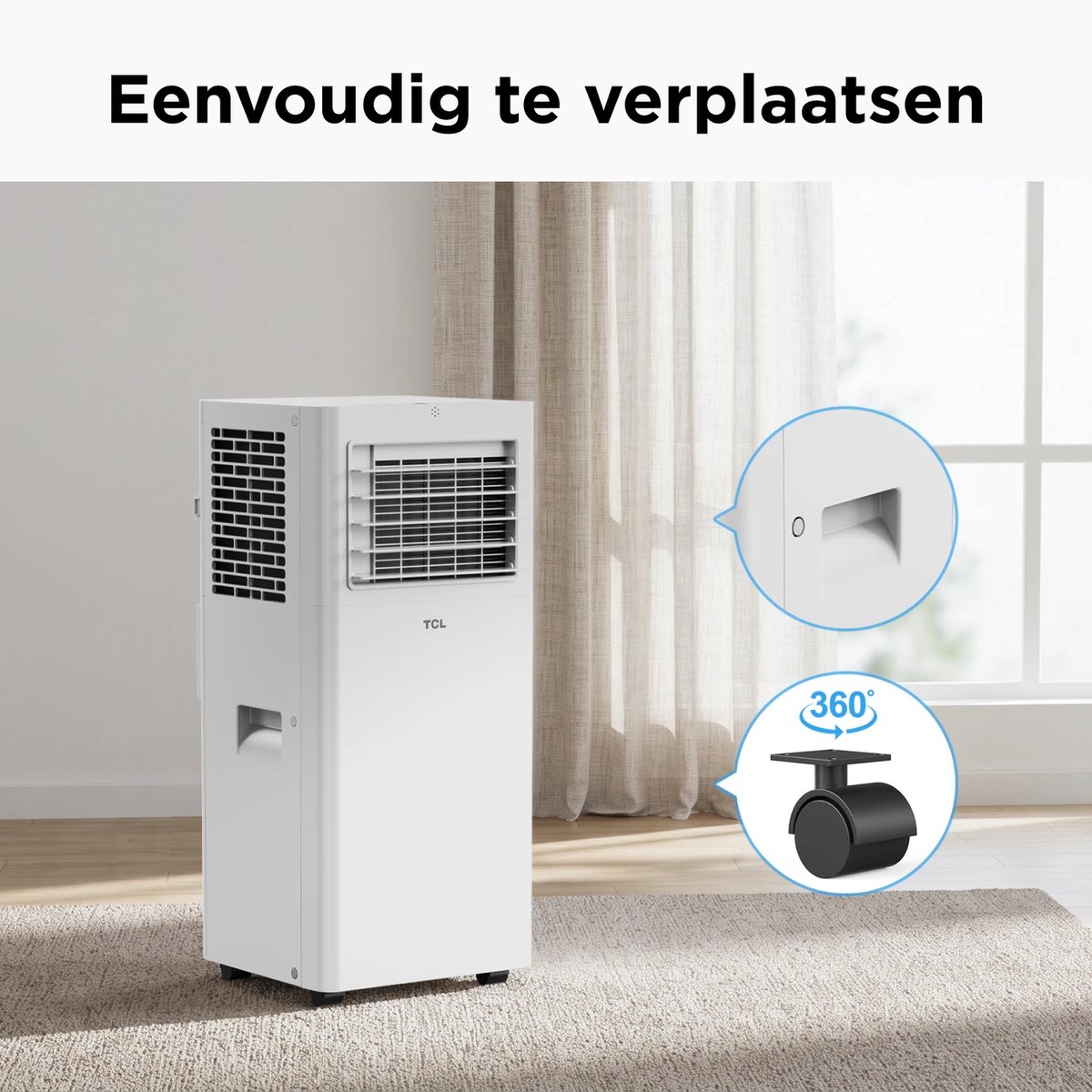KungFu buy Mobiele airconditioner 9000 BTU 3-in-1 koeling ventilator ontvochtiger met afstandsbediening en timer Energieklasse A thumbnail 6