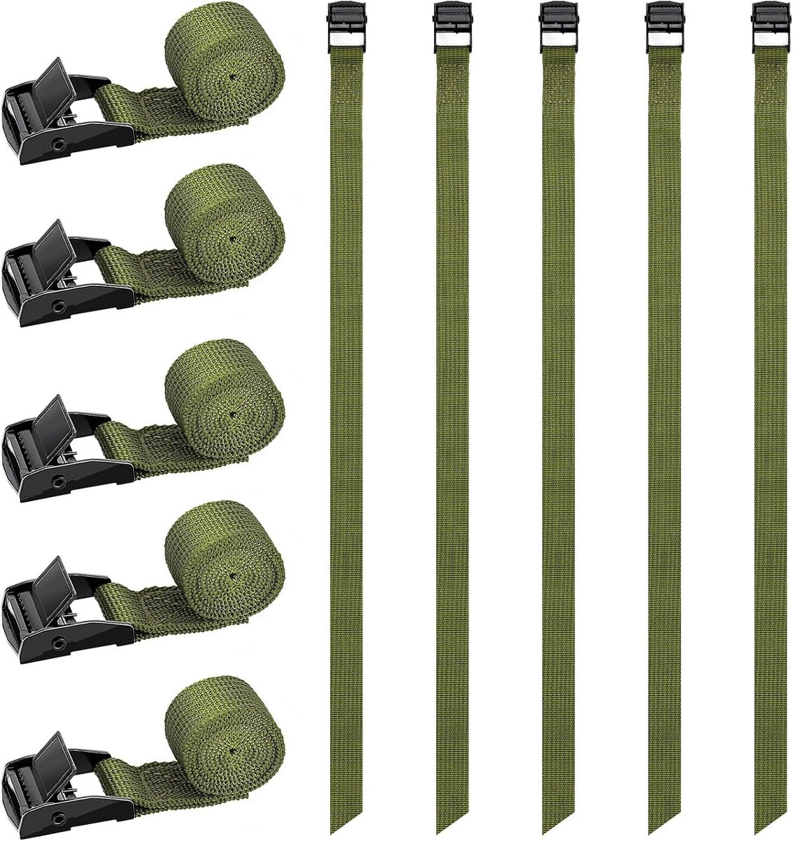 Spanbanden - Groen - 50 cm - Polyester - Voor Bevestigen en Binden